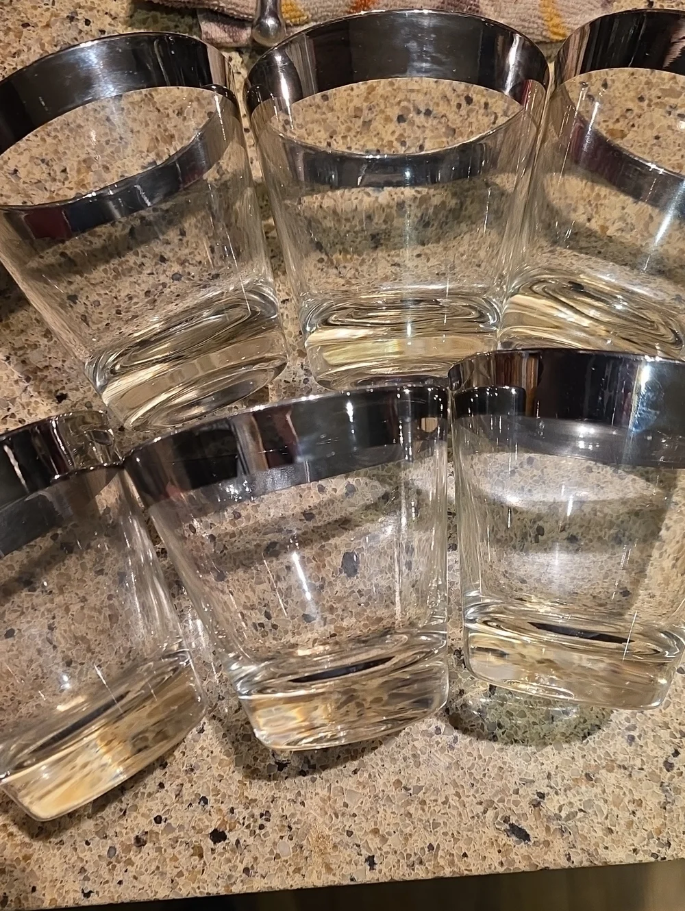 Clear Glass Tumbler Set - Smoke Rim Mcm Set Of 6